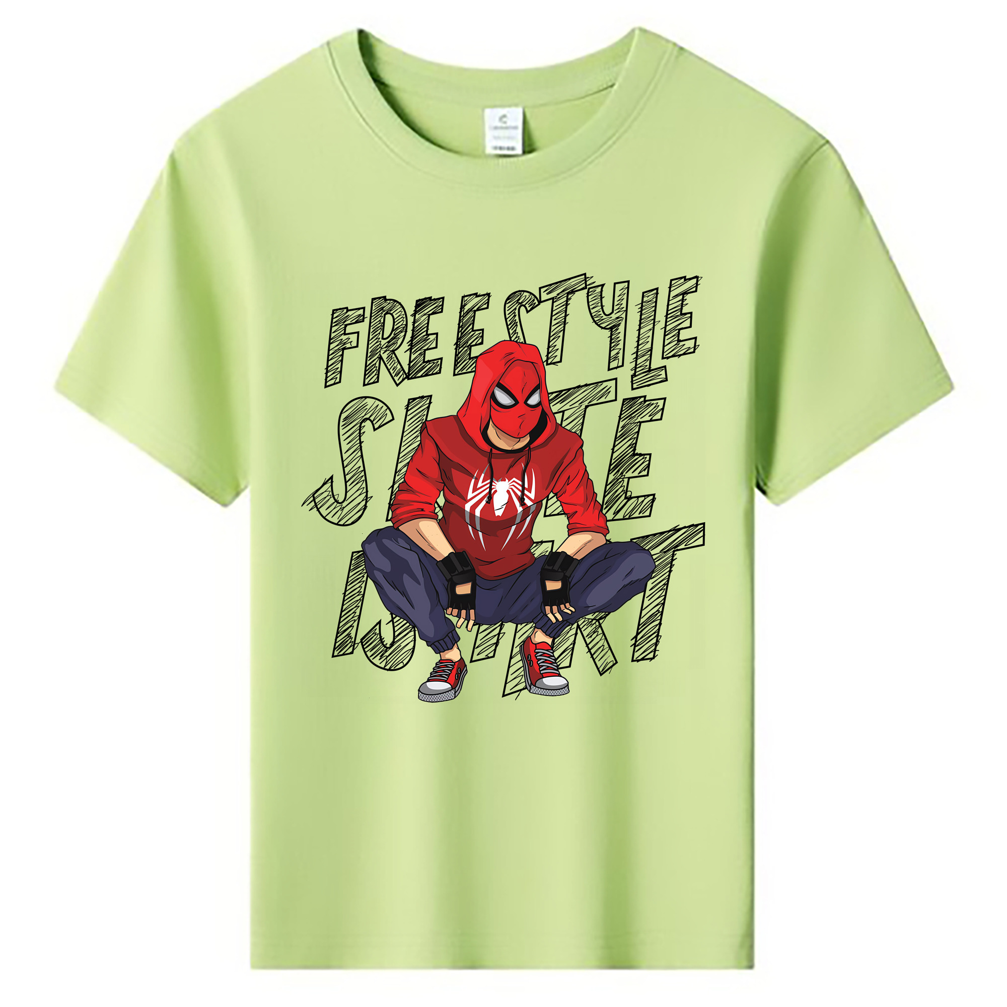 （画像用） Spider Man スパイダーマン 綿100％キッズTシャツ（フロントプリント）